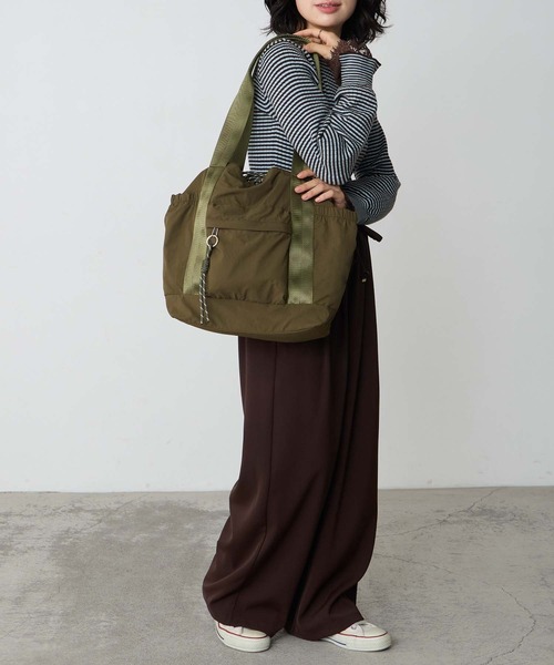 BONLECILL Marche(ボンルシールマルシェ)の「【BONLECILL Marche】《大容量/軽量》コードデザインラウンドトートバッグ/ユーティリティバッグ(トートバッグ・レディース・ブラック/カーキ/グレー・FREE)」の20枚目の写真
