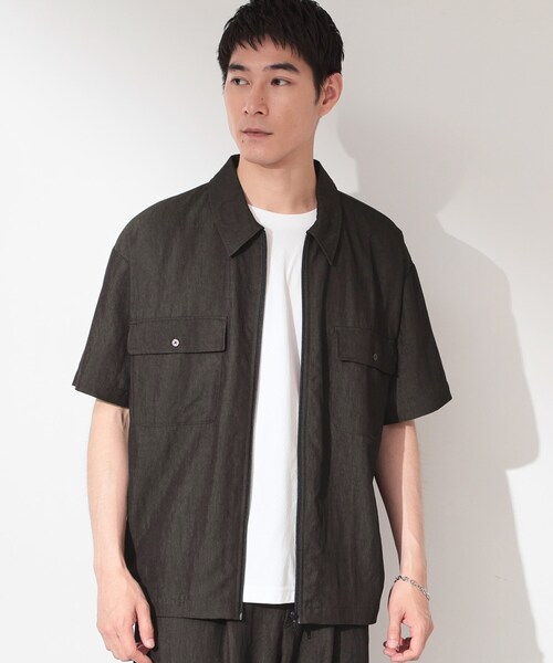 THE SHOP TK (ザ ショップ ティーケー )の「【セットアップ可/洗濯機OK】アソート ジップ半袖シャツ(シャツ/ブラウス・メンズ・ブルー系その他3/ネイビー/ブラック・03/02)」の17枚目の写真