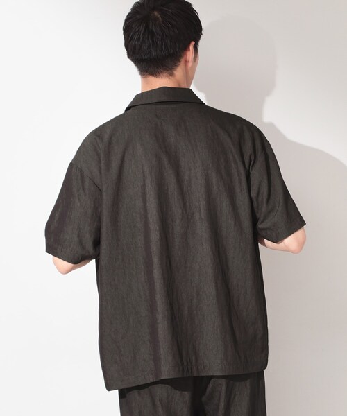 THE SHOP TK (ザ ショップ ティーケー )の「【セットアップ可/洗濯機OK】アソート ジップ半袖シャツ(シャツ/ブラウス・メンズ・ブルー系その他3/ネイビー/ブラック・03/02)」の5枚目の写真