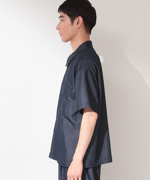 THE SHOP TK (ザ ショップ ティーケー )の「【セットアップ可/洗濯機OK】アソート ジップ半袖シャツ(シャツ/ブラウス・メンズ・ブルー系その他3/ネイビー/ブラック・03/02)」の19枚目の写真