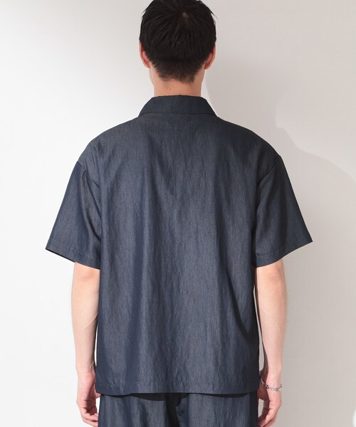 THE SHOP TK (ザ ショップ ティーケー )の「【セットアップ可/洗濯機OK】アソート ジップ半袖シャツ(シャツ/ブラウス・メンズ・ブルー系その他3/ネイビー/ブラック・03/02)」の20枚目の写真