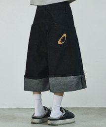 SCALLYWAG | [リュジョンラン × スケリーワック] ロールアップノンフェイドバミューダデニムショーツ[ブラック](その他パンツ)