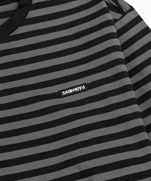 SAINTPAIN（セイントペイン）の「SPクロスロゴストライプロングスリーブブラック（Tシャツ/カットソー・レディース・その他・MEDIUM/LARGE）」の3枚目の写真