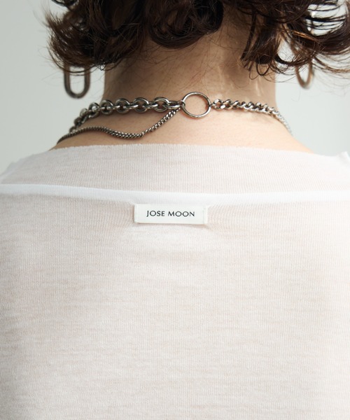 JOSE MOON(ジョゼムーン)の「SHEER RIB TEE /シアーリブT(Tシャツ/カットソー・レディース・ホワイト/グレー/ブラック/サックスブルー/ピンク・FREE)」の10枚目の写真