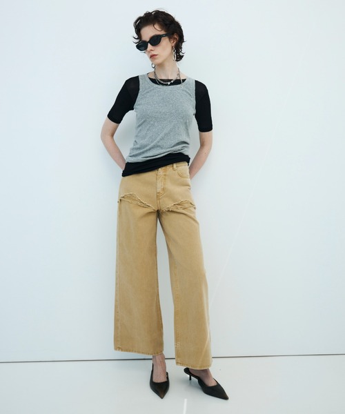 JOSE MOON(ジョゼムーン)の「SHEER RIB TEE /シアーリブT(Tシャツ/カットソー・レディース・ホワイト/グレー/ブラック/サックスブルー/ピンク・FREE)」の17枚目の写真