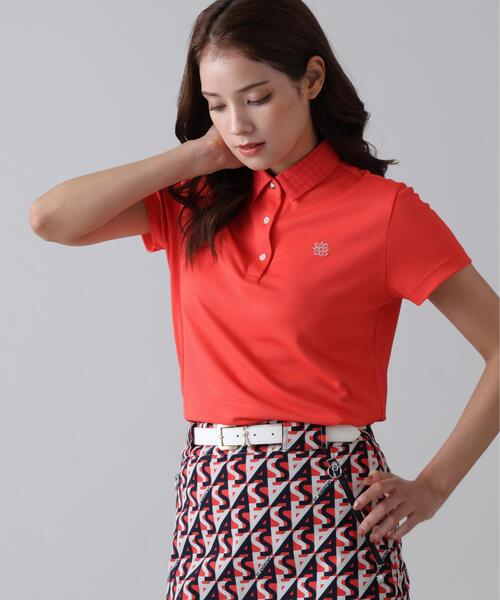 St ANDREWS(セントアンドリュース)の「【St ANDREWS】【吸水速乾】【UVカット】ポップコーンストレッチ半袖ポロシャツ (WOMENS)(ポロシャツ・レディース・ネイビー/ピンク・S/M)」の4枚目の写真