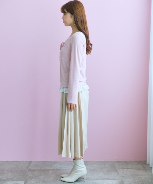 marun(マルン)の「<大きいサイズ>レースアソートドロストカットソートップス marun(Tシャツ/カットソー・レディース・ブラック/ピンク・5L/4L/3L/LL/L)」の8枚目の写真