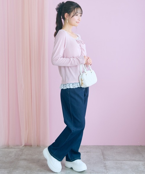 marun(マルン)の「<大きいサイズ>レースアソートドロストカットソートップス marun(Tシャツ/カットソー・レディース・ブラック/ピンク・5L/4L/3L/LL/L)」の21枚目の写真