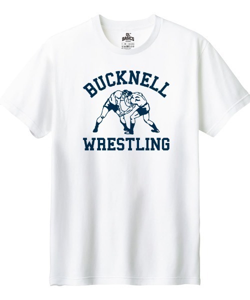 Ol' Basics(オールベーシックス)の「Ol' Basics(オール・ベーシックス) 半袖Tシャツ BUCKNELL ロゴ イラスト プリント 5.6オンス トップス カットソー レディース(Tシャツ/カットソー・レディース・ブラック/オートミール/オレンジ/ホワイト・M/L)」の1枚目の写真