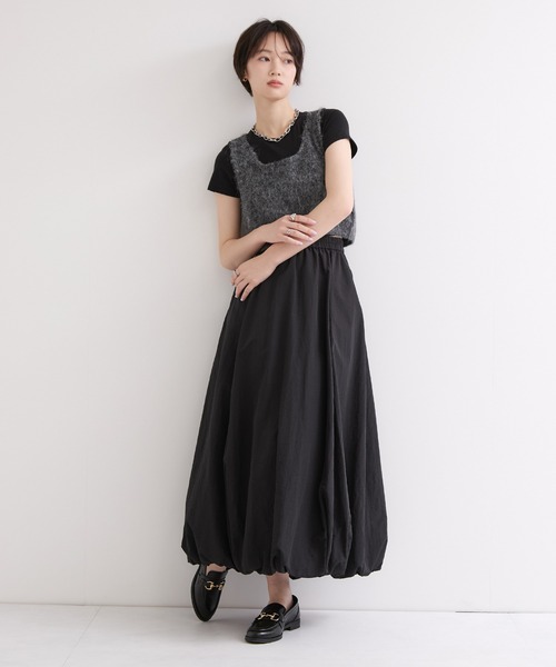 le cercle ADAM ET ROPE'(ルセルクルアダムエロペ)の「レイヤードニットビスチェ(その他トップス・レディース・グレー/ベージュ/レッド・FREE)」の4枚目の写真