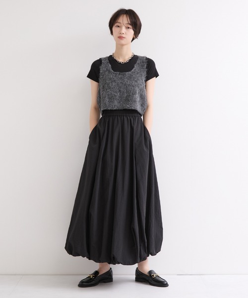 le cercle ADAM ET ROPE'(ルセルクルアダムエロペ)の「レイヤードニットビスチェ(その他トップス・レディース・グレー/ベージュ/レッド・FREE)」の5枚目の写真