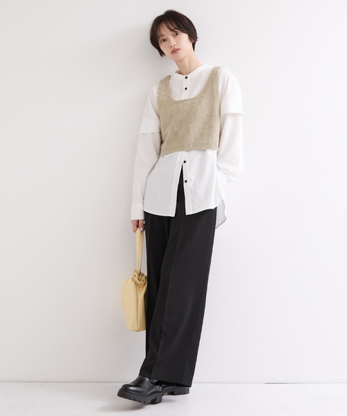 le cercle ADAM ET ROPE'(ルセルクルアダムエロペ)の「レイヤードニットビスチェ(その他トップス・レディース・グレー/ベージュ/レッド・FREE)」の6枚目の写真