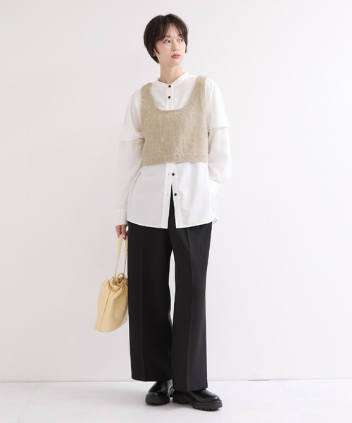 le cercle ADAM ET ROPE'(ルセルクルアダムエロペ)の「レイヤードニットビスチェ(その他トップス・レディース・グレー/ベージュ/レッド・FREE)」の7枚目の写真