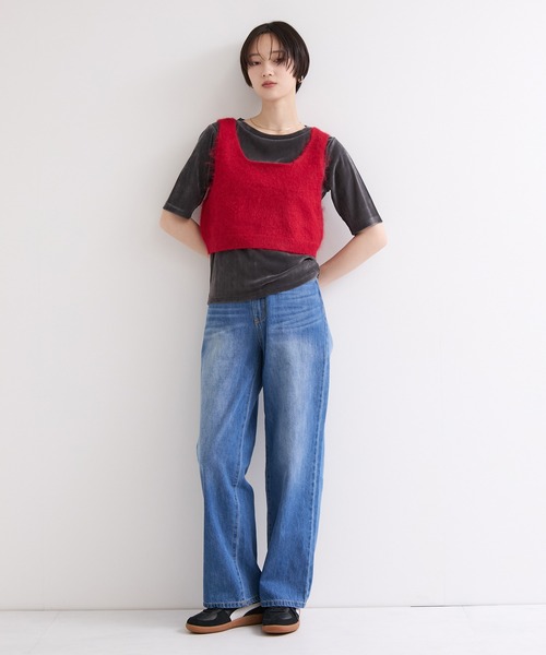 le cercle ADAM ET ROPE'(ルセルクルアダムエロペ)の「レイヤードニットビスチェ(その他トップス・レディース・グレー/ベージュ/レッド・FREE)」の8枚目の写真