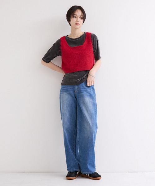 le cercle ADAM ET ROPE'(ルセルクルアダムエロペ)の「レイヤードニットビスチェ(その他トップス・レディース・グレー/ベージュ/レッド・FREE)」の9枚目の写真