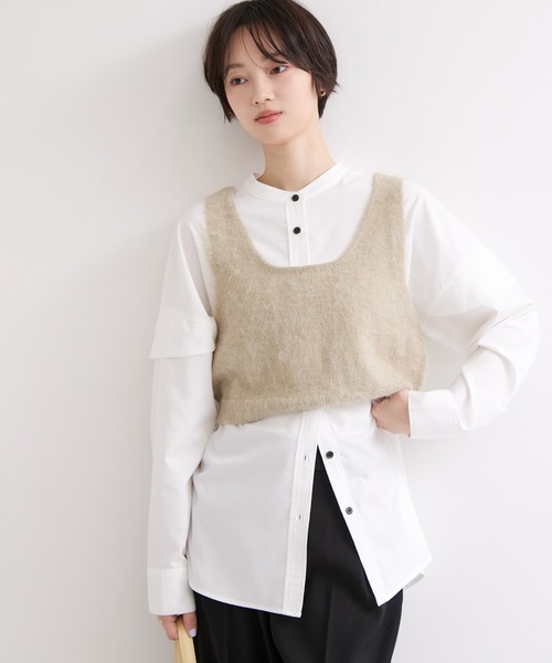 le cercle ADAM ET ROPE'(ルセルクルアダムエロペ)の「レイヤードニットビスチェ(その他トップス・レディース・グレー/ベージュ/レッド・FREE)」の10枚目の写真