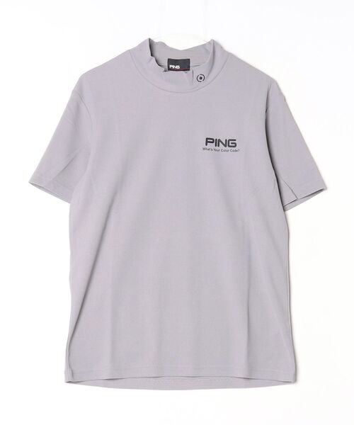 PING（ピン）の「ピン PING PEカノコ半袖ハイネックシャツ（Tシャツ/カットソー・メンズ・ブラック/グレー・S/M/L/LL/3L）」の2枚目の写真