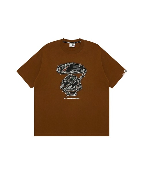 AAPE BY A BATHING APE(エーエイプバイアベイシングエイプ)の「AAPE MAIN TEE(Tシャツ/カットソー・メンズ・ライトブラウン/ブラック・LARGE/SMALL)」の1枚目の写真