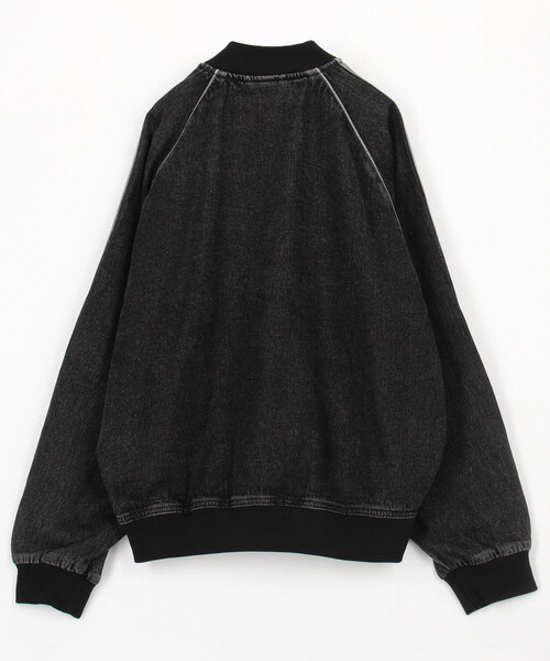 adidas(アディダス)の「adidas/アディダス SST ADICOLOR DENIM TRACKTOP/SSTアディカラーデニムトラックトップ(ジャージ・レディース・ブラック・MEDIUM/SMALL)」の2枚目の写真