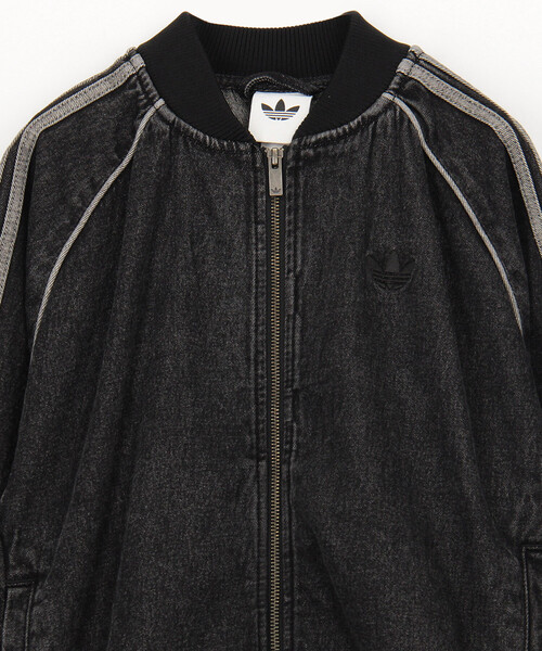 adidas(アディダス)の「adidas/アディダス SST ADICOLOR DENIM TRACKTOP/SSTアディカラーデニムトラックトップ(ジャージ・レディース・ブラック・MEDIUM/SMALL)」の3枚目の写真