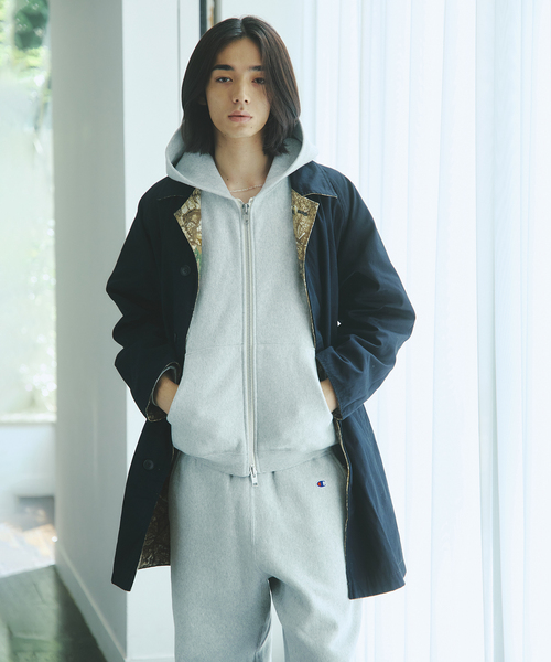 JOURNAL STANDARD（ジャーナルスタンダード）の「カモ柄 リバーシブル バルカラー コート（ステンカラーコート・メンズ・ベージュ・MEDIUM/LARGE）」の14枚目の写真