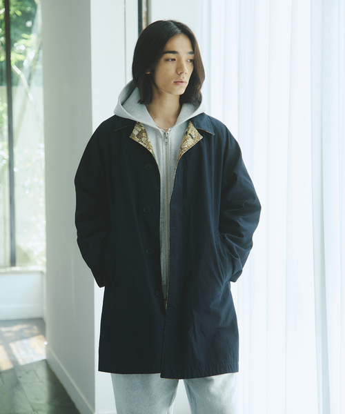 JOURNAL STANDARD（ジャーナルスタンダード）の「カモ柄 リバーシブル バルカラー コート（ステンカラーコート・メンズ・ベージュ・MEDIUM/LARGE）」の15枚目の写真
