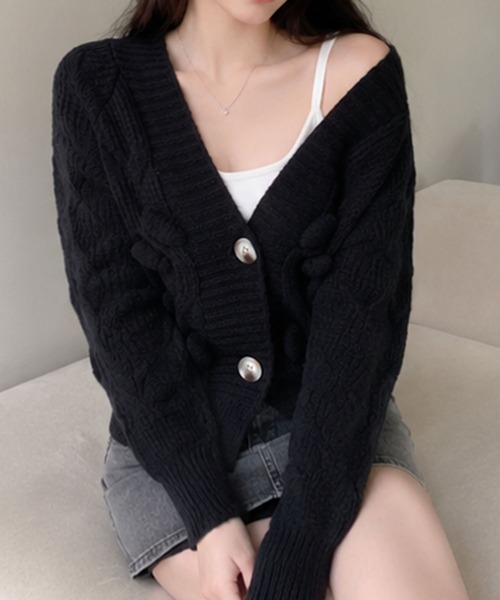 GLAMOROUS JANE(グラマラスジェーン)の「リボンモチーフニットカーディガン(カーディガン/ボレロ・レディース・ホワイト/ピンク/ブラック・FREE)」の20枚目の写真