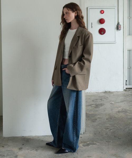 WAARFORWOMAN(ワール・フォー・ウーマン)の「W1161 ターンオーバーワイドパンツ_ディープブルー(デニムパンツ・レディース・その他・SMALL/MEDIUM/LARGE)」の6枚目の写真