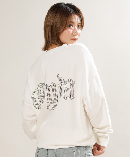 GYDA(ジェイダ)の「GYDA/ジェイダ ベッチュウ GG BACK BIJOU PO スウェット 072652737901(スウェット・レディース・ブラック/オフホワイト/ピンク/ミント・FREE)」の1枚目の写真
