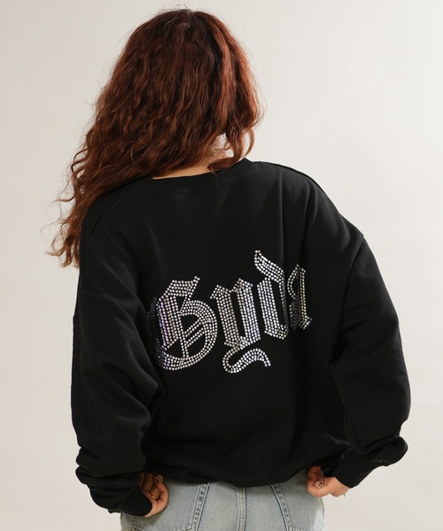 GYDA(ジェイダ)の「GYDA/ジェイダ ベッチュウ GG BACK BIJOU PO スウェット 072652737901(スウェット・レディース・ブラック/オフホワイト/ピンク/ミント・FREE)」の2枚目の写真