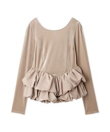 LILY BROWN（リリーブラウン）の「ベロアバルーンペプラムトップス（Tシャツ/カットソー）」