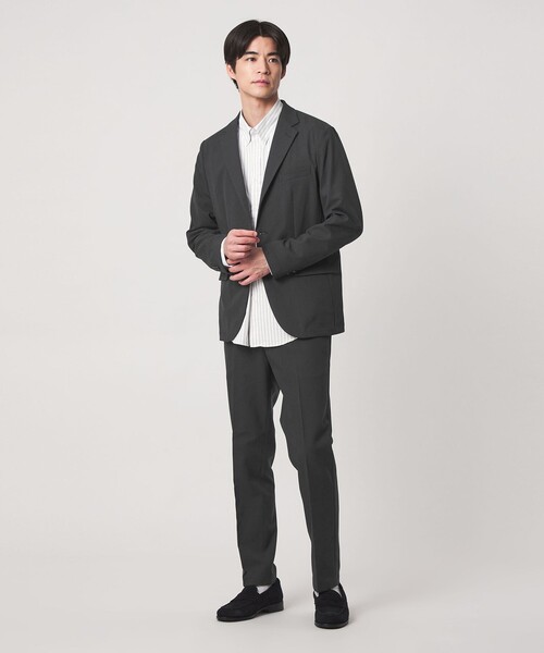 green label relaxing(グリーンレーベルリラクシング)の「【WEB限定】JUST fit ウールライク ナロー セットアップ ジャケット&パンツ -ストレッチ-(セットアップ・メンズ・ブラック/ネイビー/ダークブラウン/オリーブ/ダークグレー・XL/L/M/XXL/S/XS)」の3枚目の写真
