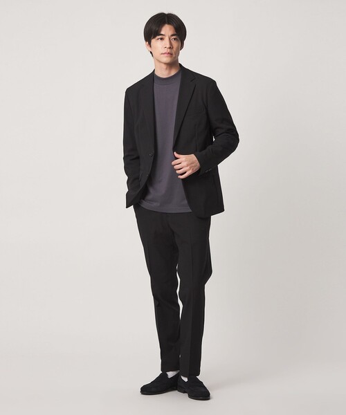 green label relaxing(グリーンレーベルリラクシング)の「【WEB限定】JUST fit ウールライク ナロー セットアップ ジャケット&パンツ -ストレッチ-(セットアップ・メンズ・ブラック/ネイビー/ダークブラウン/オリーブ/ダークグレー・XL/L/M/XXL/S/XS)」の2枚目の写真