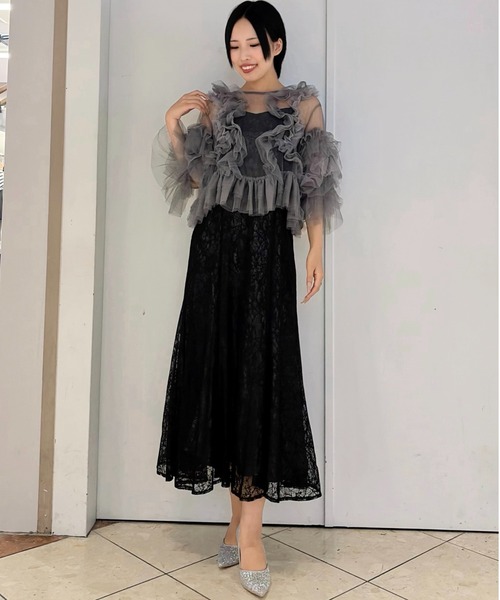 Cupid Heart(キューピッドハート)の「【Cupid Heart】結婚式用!Fluffy tulle tops(カーディガン/ボレロ・レディース・ピンク/チャコールグレー/ミント/アイボリー・MEDIUM)」の3枚目の写真