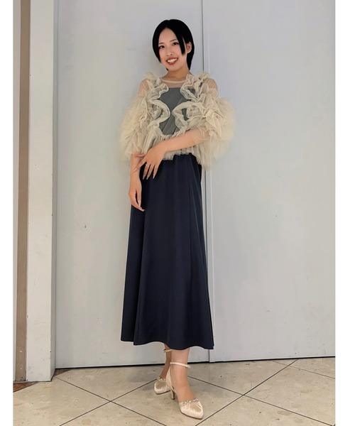 Cupid Heart(キューピッドハート)の「【Cupid Heart】結婚式用!Fluffy tulle tops(カーディガン/ボレロ・レディース・ピンク/チャコールグレー/ミント/アイボリー・MEDIUM)」の1枚目の写真