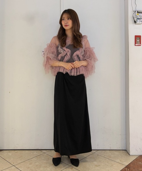 Cupid Heart(キューピッドハート)の「【Cupid Heart】結婚式用!Fluffy tulle tops(カーディガン/ボレロ・レディース・ピンク/チャコールグレー/ミント/アイボリー・MEDIUM)」の7枚目の写真