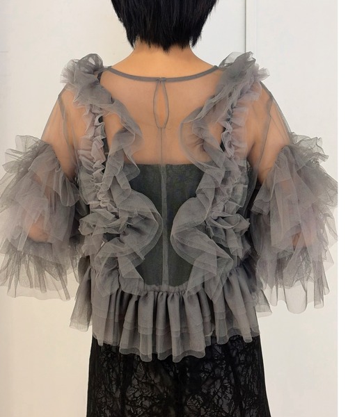 Cupid Heart(キューピッドハート)の「【Cupid Heart】結婚式用!Fluffy tulle tops(カーディガン/ボレロ・レディース・ピンク/チャコールグレー/ミント/アイボリー・MEDIUM)」の9枚目の写真