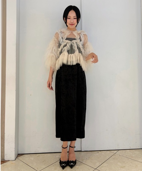 Cupid Heart(キューピッドハート)の「【Cupid Heart】結婚式用!Fluffy tulle tops(カーディガン/ボレロ・レディース・ピンク/チャコールグレー/ミント/アイボリー・MEDIUM)」の10枚目の写真
