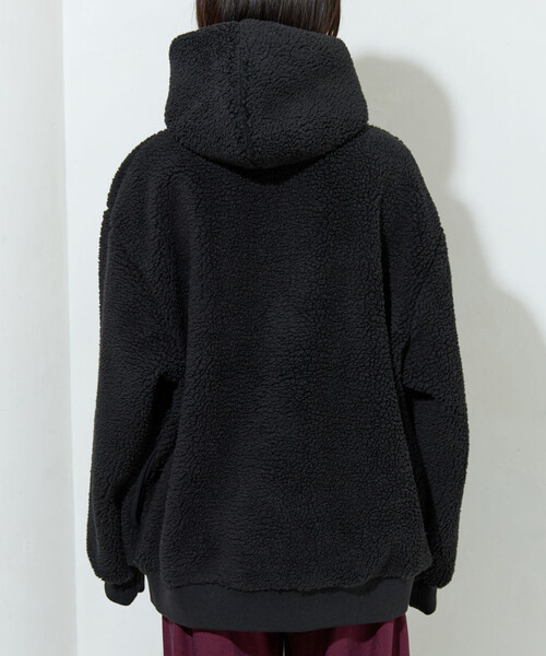 FREAK'S STORE(フリークスストア)の「限定展開 KELTY × FREAK'S STORE/ケルティ 別注 ボア フーディー ミドル コート(その他アウター・レディース・ブラック/ナチュラル/オリーブ・フリ-)」の7枚目の写真