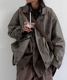 Washed Leather Oversized Jacket ウォッシュドレザーオーバーサイズジャケット
