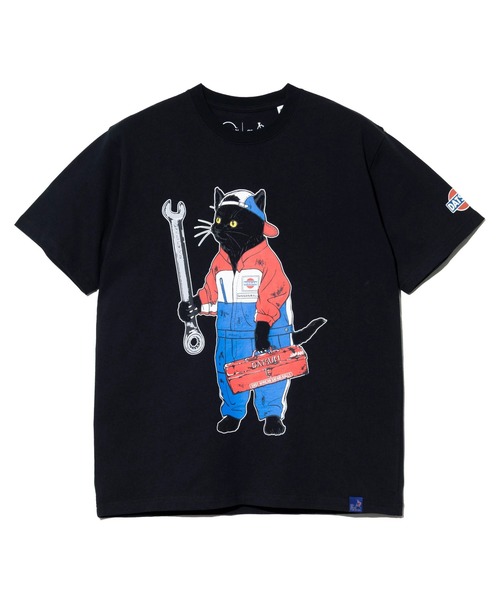 go slow caravan(ゴースローキャラバン)の「NISSAN × gsc USA/C RALLYメカニック猫Tシャツ(Tシャツ/カットソー・メンズ・ホワイト/ブラック・X-LARGE/LARGE/MEDIUM)」の9枚目の写真
