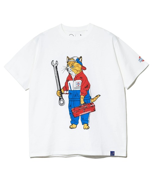 go slow caravan(ゴースローキャラバン)の「NISSAN × gsc USA/C RALLYメカニック猫Tシャツ(Tシャツ/カットソー・メンズ・ホワイト/ブラック・X-LARGE/LARGE/MEDIUM)」の12枚目の写真