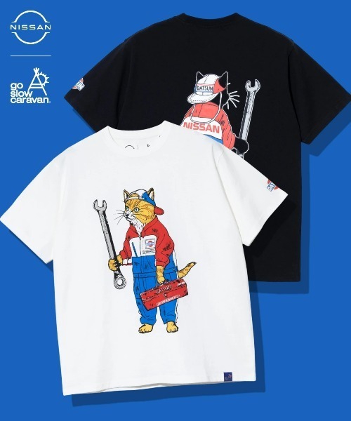 go slow caravan(ゴースローキャラバン)の「NISSAN × gsc USA/C RALLYメカニック猫Tシャツ(Tシャツ/カットソー・メンズ・ホワイト/ブラック・X-LARGE/LARGE/MEDIUM)」の16枚目の写真