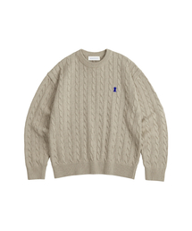 Heavyweight Cable Crew Neck Knit [OATMEAL]_COOSKT040OATMEAL