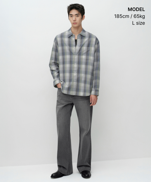 MUSINSA STANDARD（ムシンサスタンダード）の「リラックスドシャドーチェックシャツ [ブルー/グリーン]（シャツ/ブラウス・メンズ・その他・SMALL/MEDIUM/LARGE/X-LARGE/2XL）」の2枚目の写真