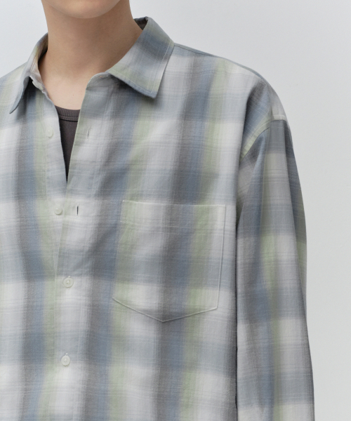 MUSINSA STANDARD（ムシンサスタンダード）の「リラックスドシャドーチェックシャツ [ブルー/グリーン]（シャツ/ブラウス・メンズ・その他・SMALL/MEDIUM/LARGE/X-LARGE/2XL）」の5枚目の写真