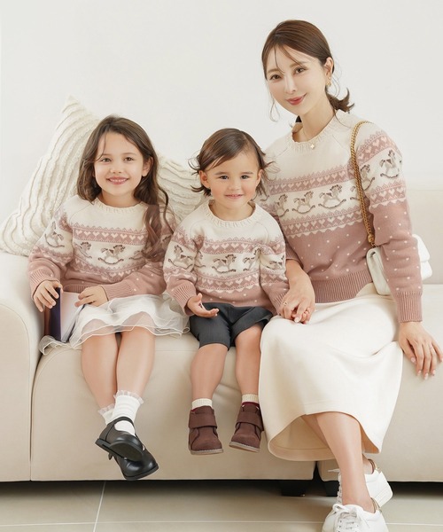 le reve vaniller(ル レーヴ ヴァニレ)の「vaniller kids 木馬柄 ノルディック ニット le reve vaniller(ニット/セーター・レディース・サックスブルー/ピンク/チャコール・L(110-120cm)/M(90-100))」の17枚目の写真