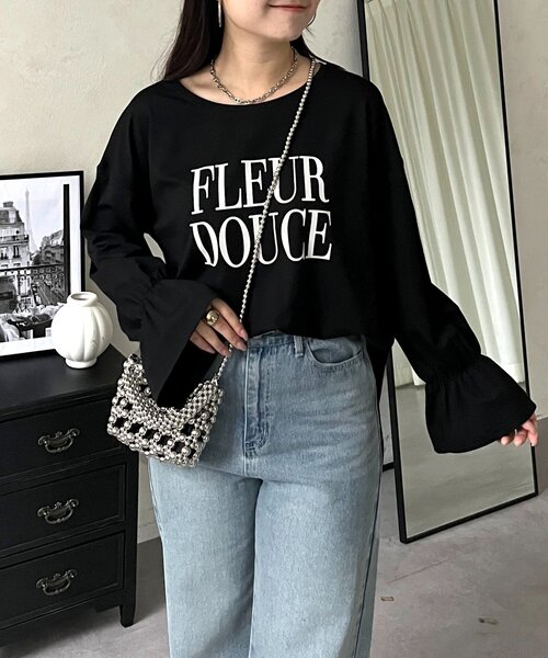 prose verse(プロズヴェール)の「キャンディスリーブロゴロンT(Tシャツ/カットソー・レディース・ブラック/オフホワイト・FREE)」の2枚目の写真