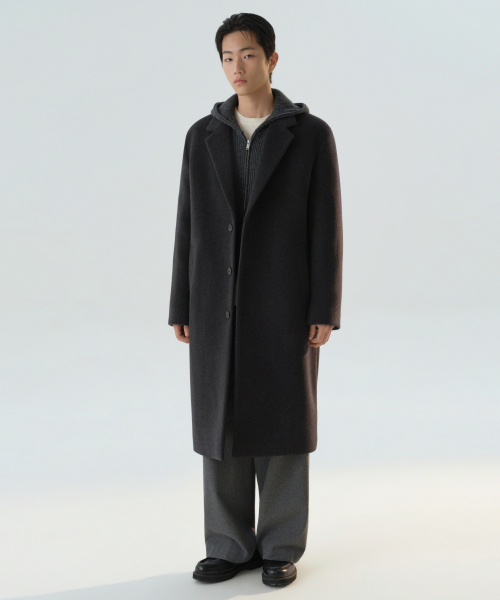MUSINSA STANDARD(ムシンサスタンダード)の「カシミアブレンド特大シングルコート【チャコールグレー】(チェスターコート・メンズ・その他・MEDIUM/LARGE/X-LARGE/2XL)」の1枚目の写真