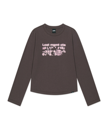 WM DIGITAL EMOJI LONG SLV TEE brown